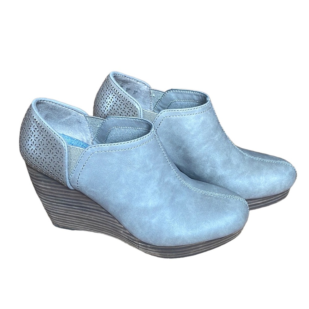 Dr Scholls “Harlow” wedge stacked heel ankle bootie